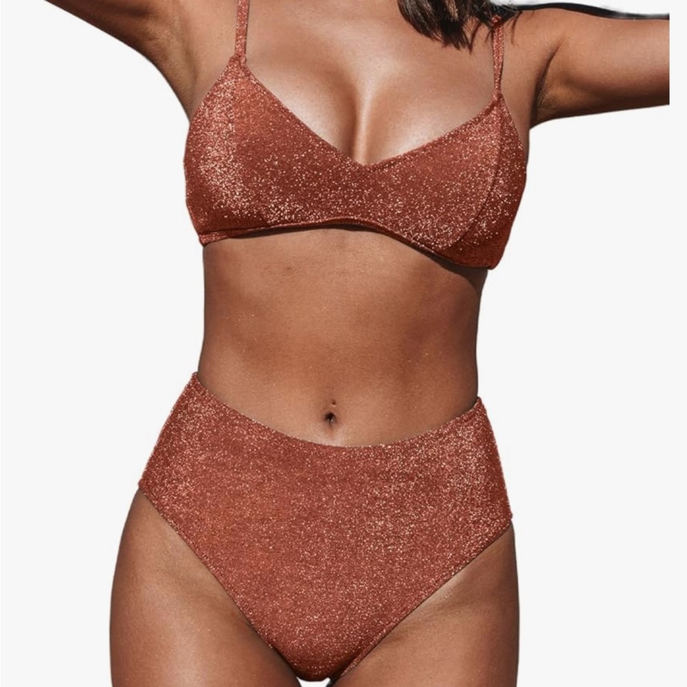 NWT CUPSHE Copper Shimmer Bikini